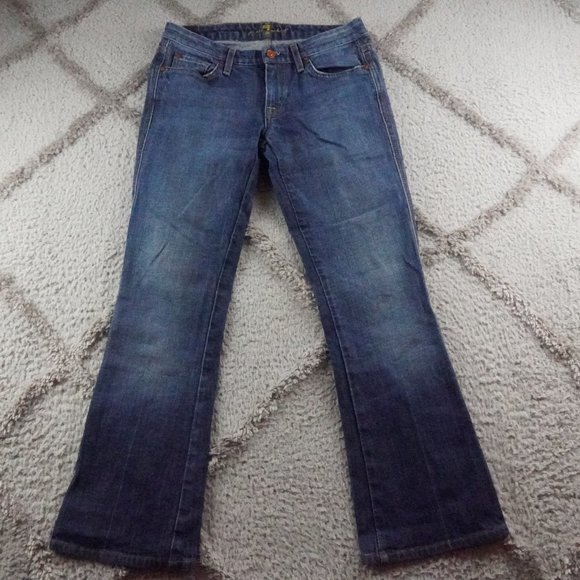 7 For All Mankind Denim - 7 For All Mankind bootcut jeans womens 27 mid rise blue denim a pocket